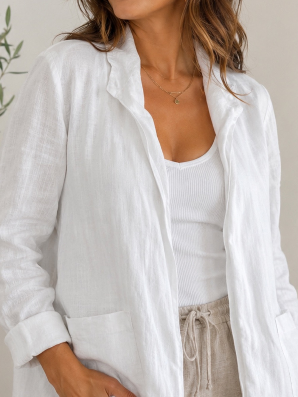 CIVICO 51 White Linen Top